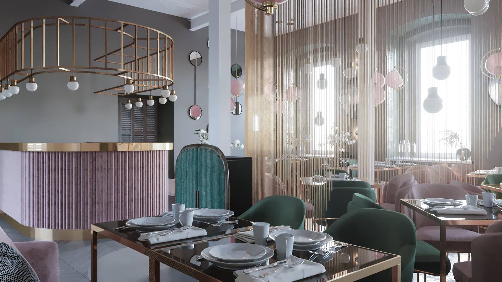 Restaurant_011_визуализация интерьера для ресторана "Джульетта" в г. Спб