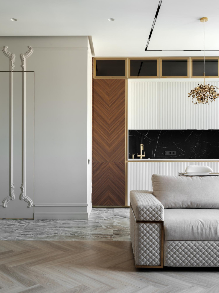 Дизайн проект квартиры 95 м2  ЖК "  Richmond Residence ". Гостиная