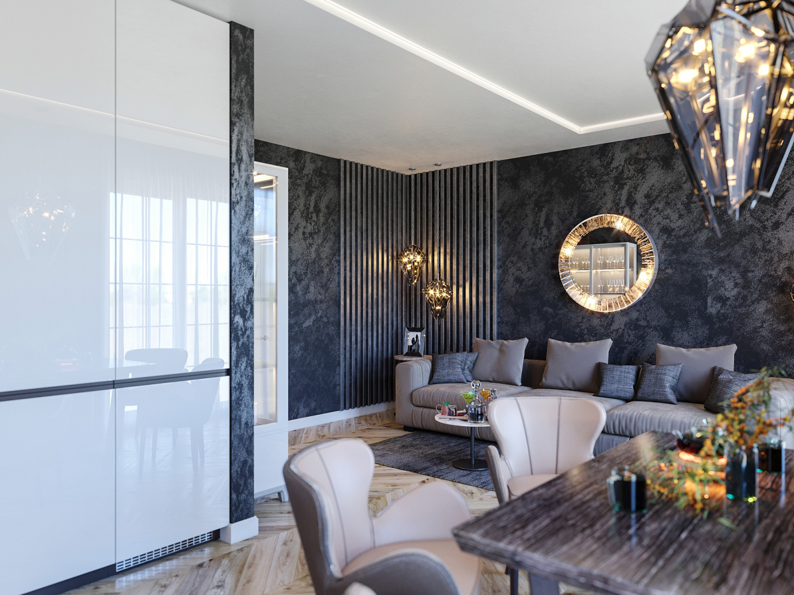 Дизайн интерьера однокомнатной квартиры с кухней-гостиной (ул.Р.Зорге)