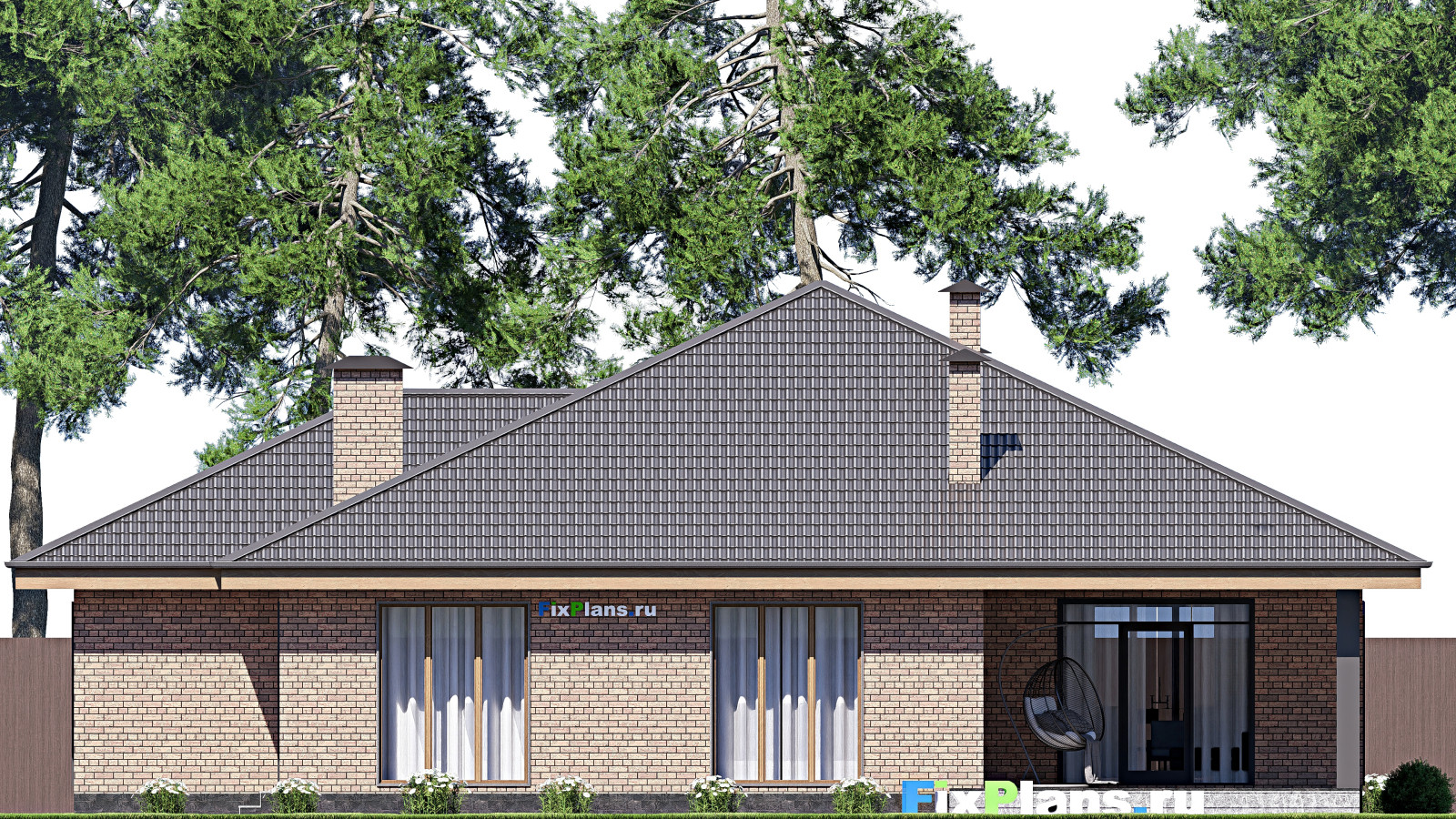 Проект одноэтажного дома 17х19м S204м2 F-17738