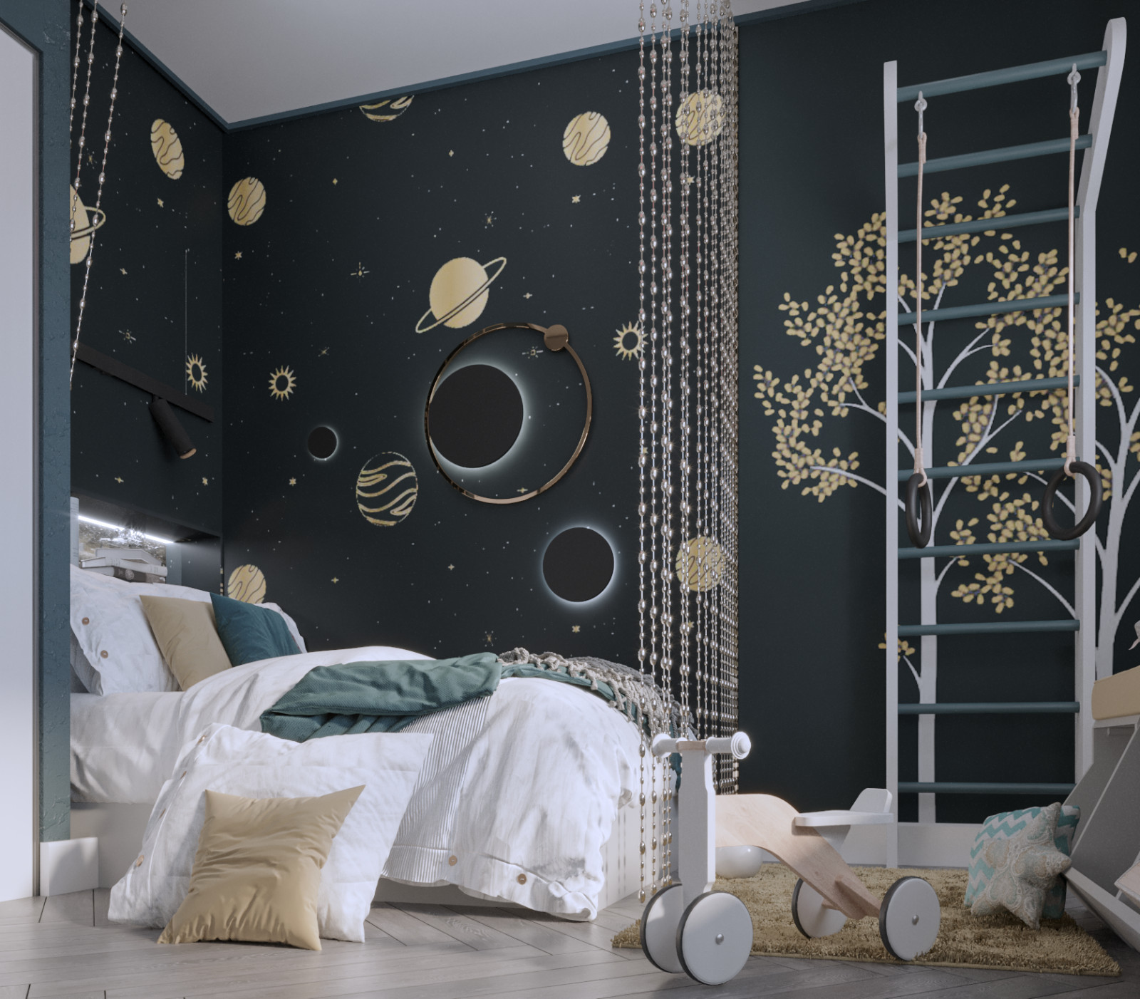Проект квартиры для молодой семьи с двумя детьми, Москва, 180 м2