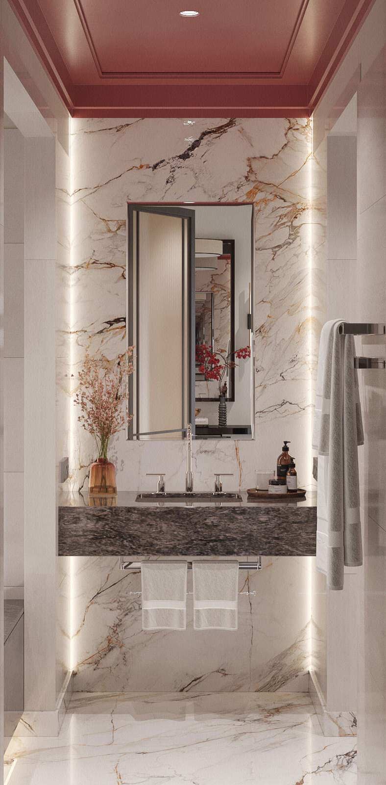 Монохромный интерьер с яркими акцентами