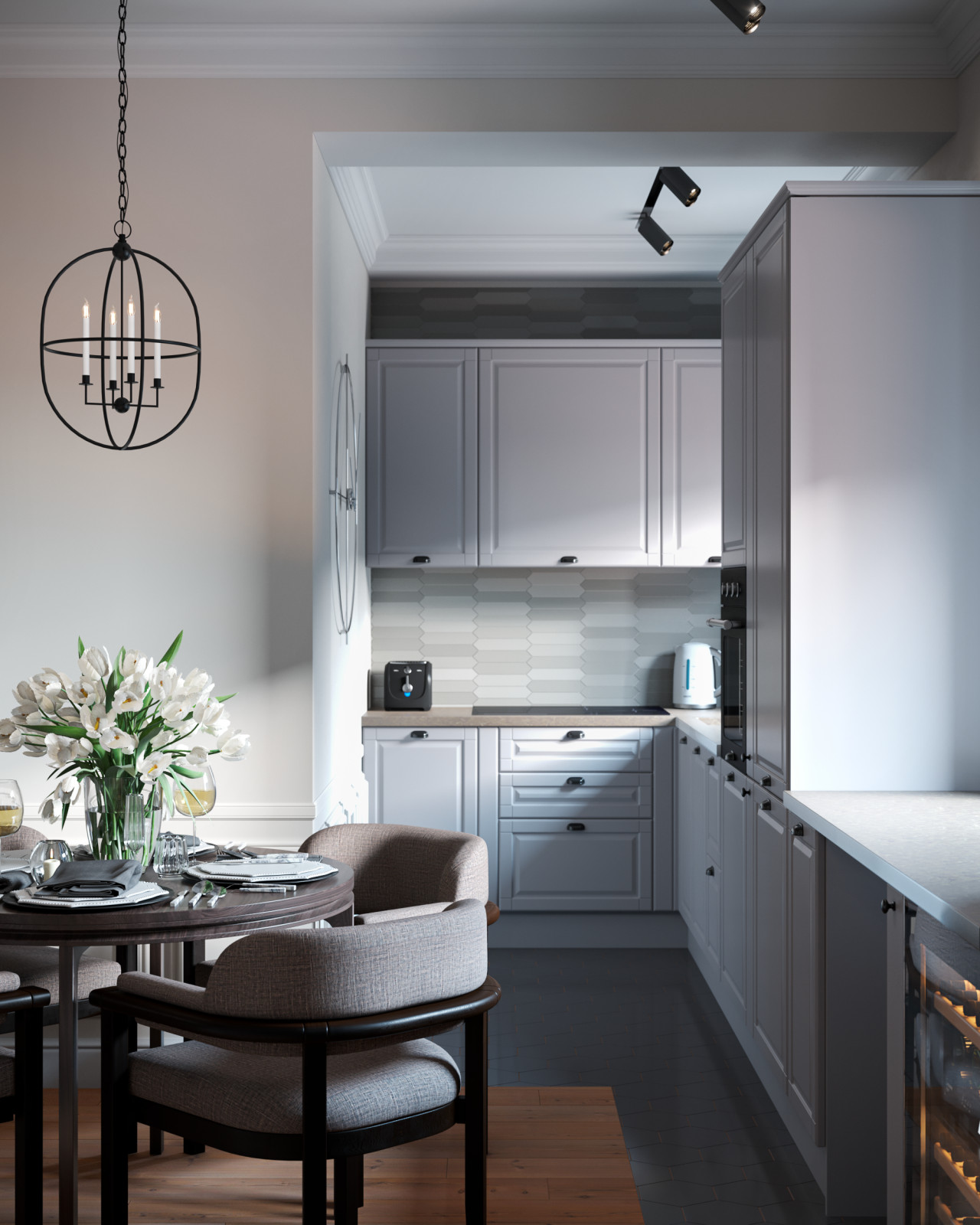 Обложка проекта: Визуализация кухни-гостиной