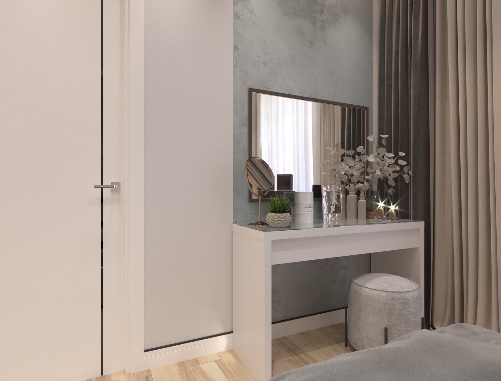 Дизайн-проект интерьера двухкомнатной квартиры в стиле Контемпорари.