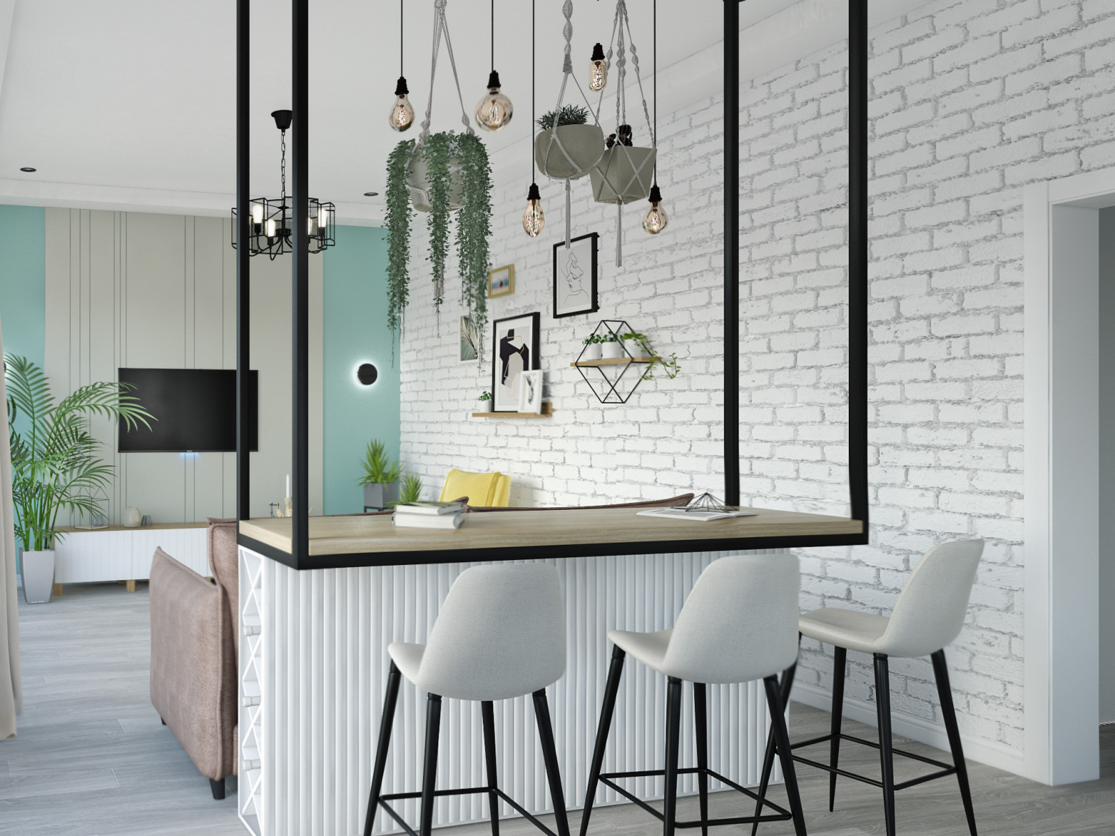 Кухня-гостиная в скандинавском стиле