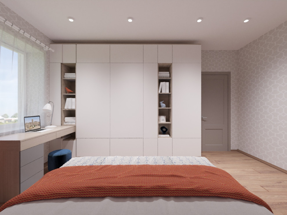 Спальня с мансардным потолком