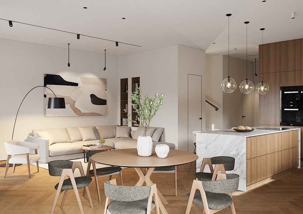 Дом с мансардой в современном стиле