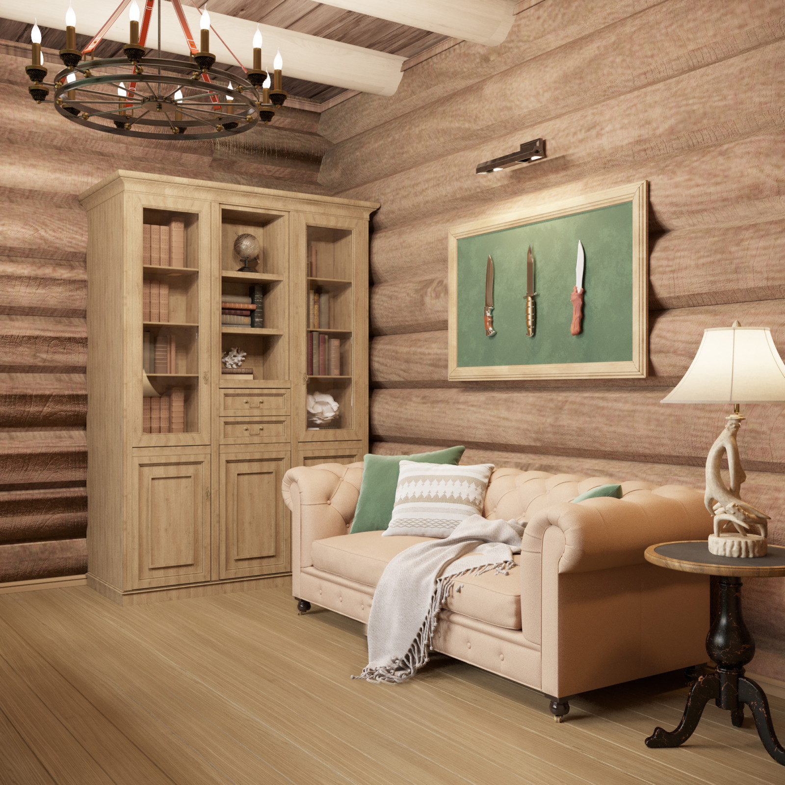 Деревянный дом из дикого бревна