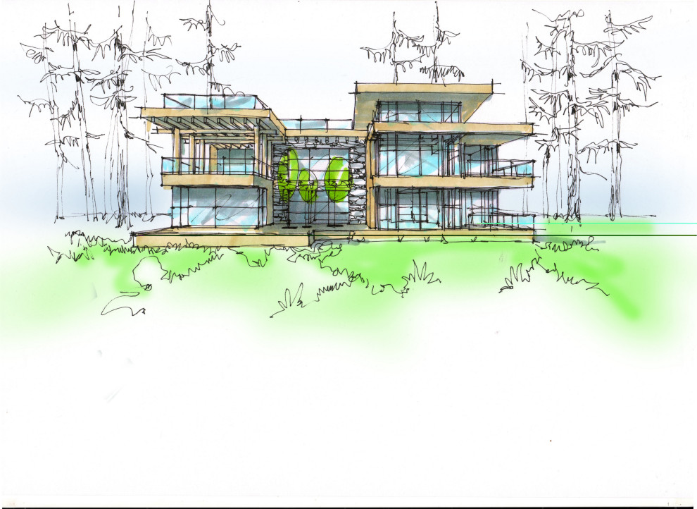 Фор-эскиз современного дома на берегу Лемболовского озера