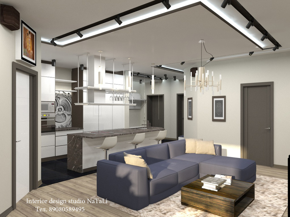 Дизайн интерьера картиры в коричневом цвете