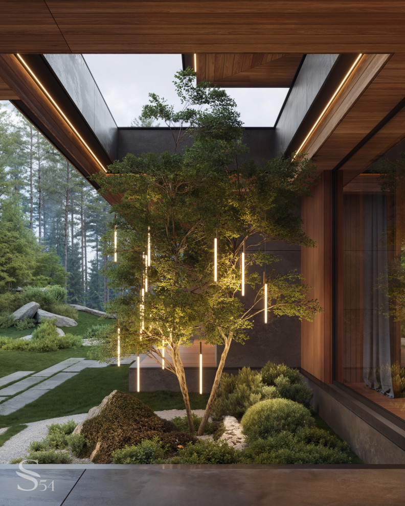 Проем в карнизе для деревьев