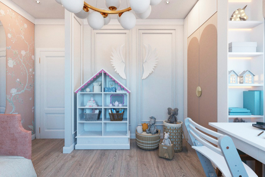 Двухэтажный дом для семьи с тремя детьми.