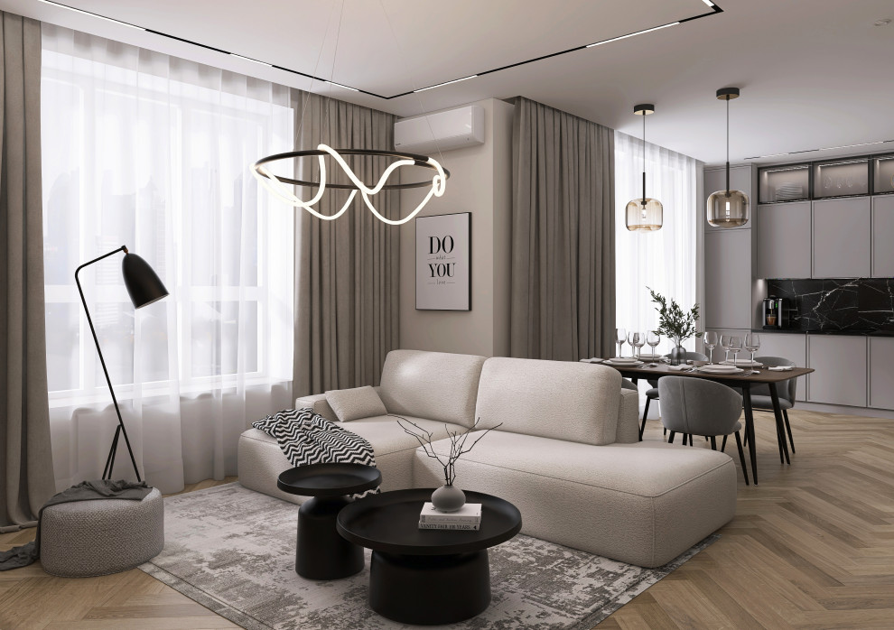 Современная кухня-гостиная (евродвушка)