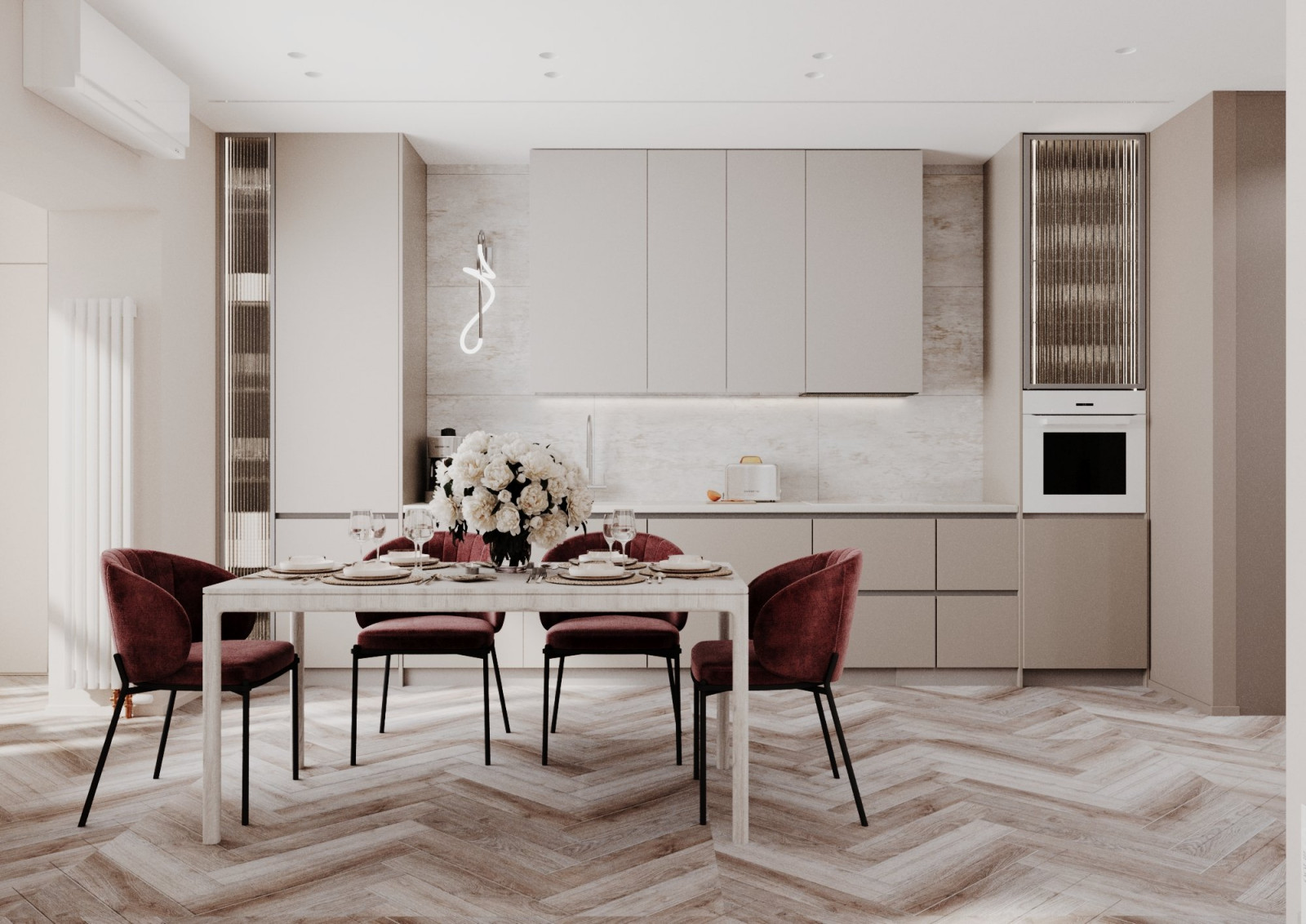 Дизайн интерьера трехкомнатной квартиры "ЖК Дежнев"