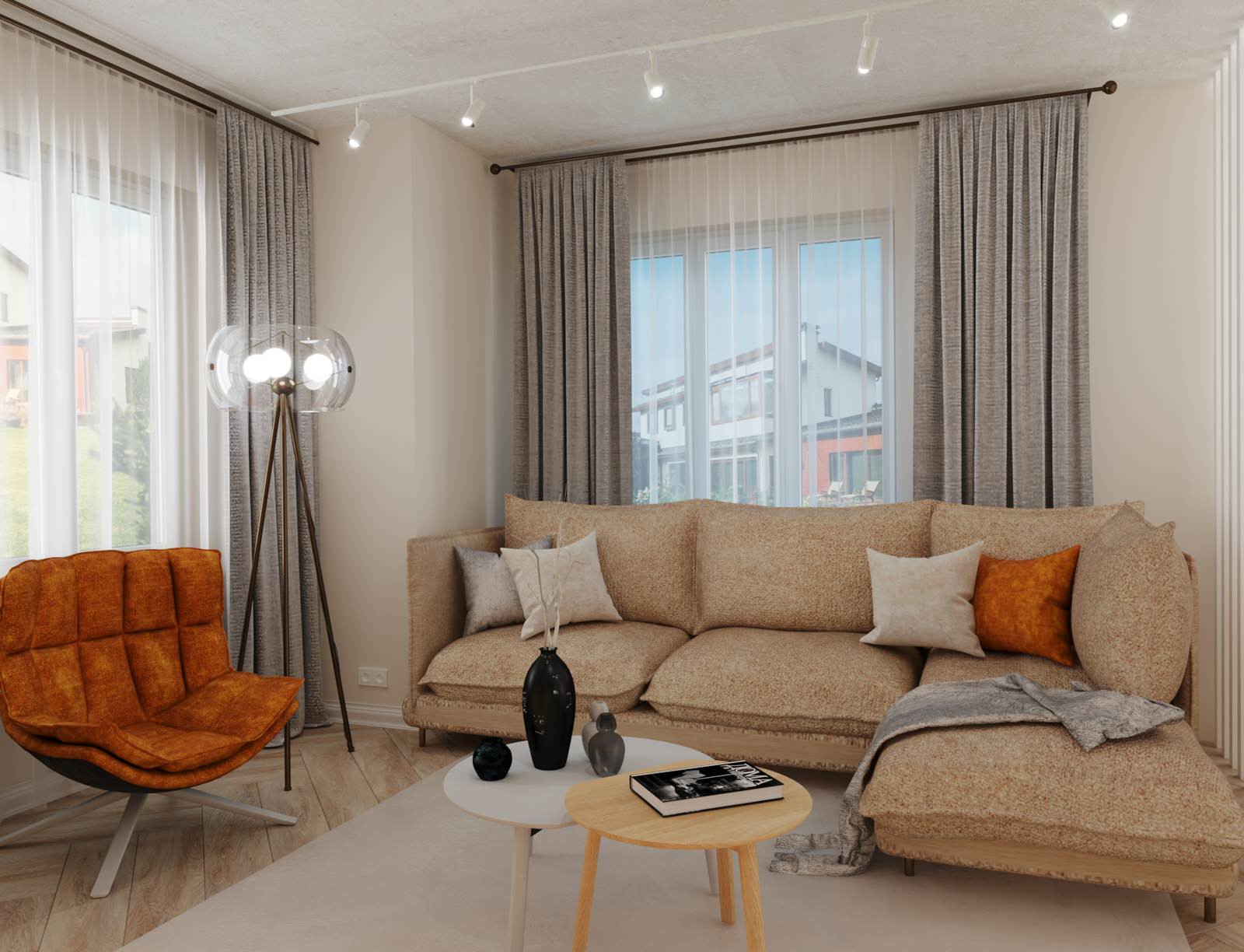 Кухня-гостиная в загородном доме