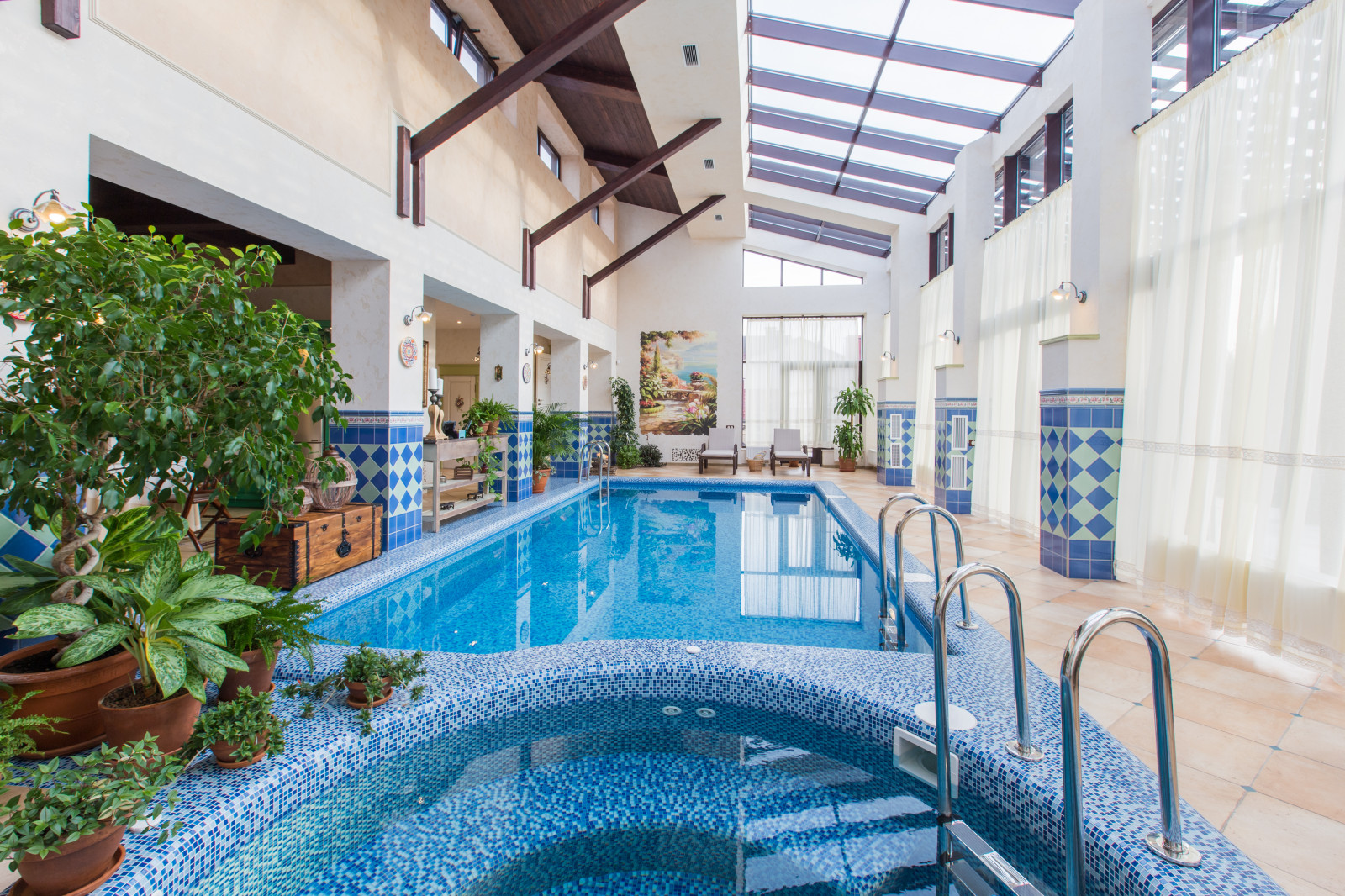 Обложка проекта: Интерьер гостевого дома в стиле Прованс. Интерьер бассейна (150 кв м)