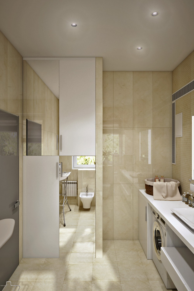 Дизайн хозкомнаты (постирочной) совмещенной с гостевым санузлом в коттедже