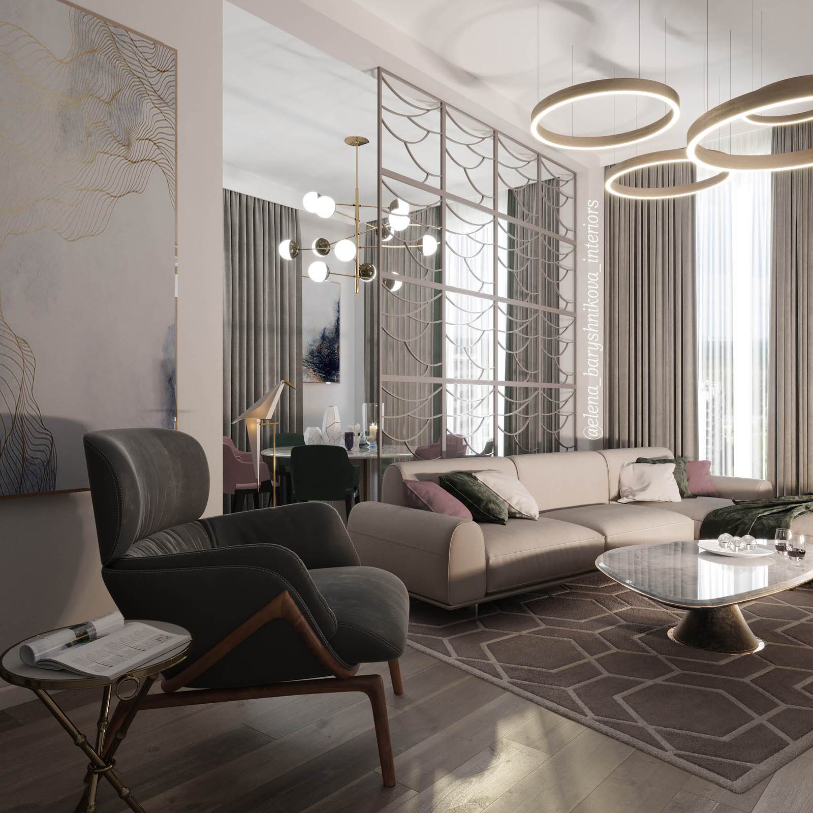 Дизайн проект квартиры 130м2 "Курорт в городе" (Resort in the City)