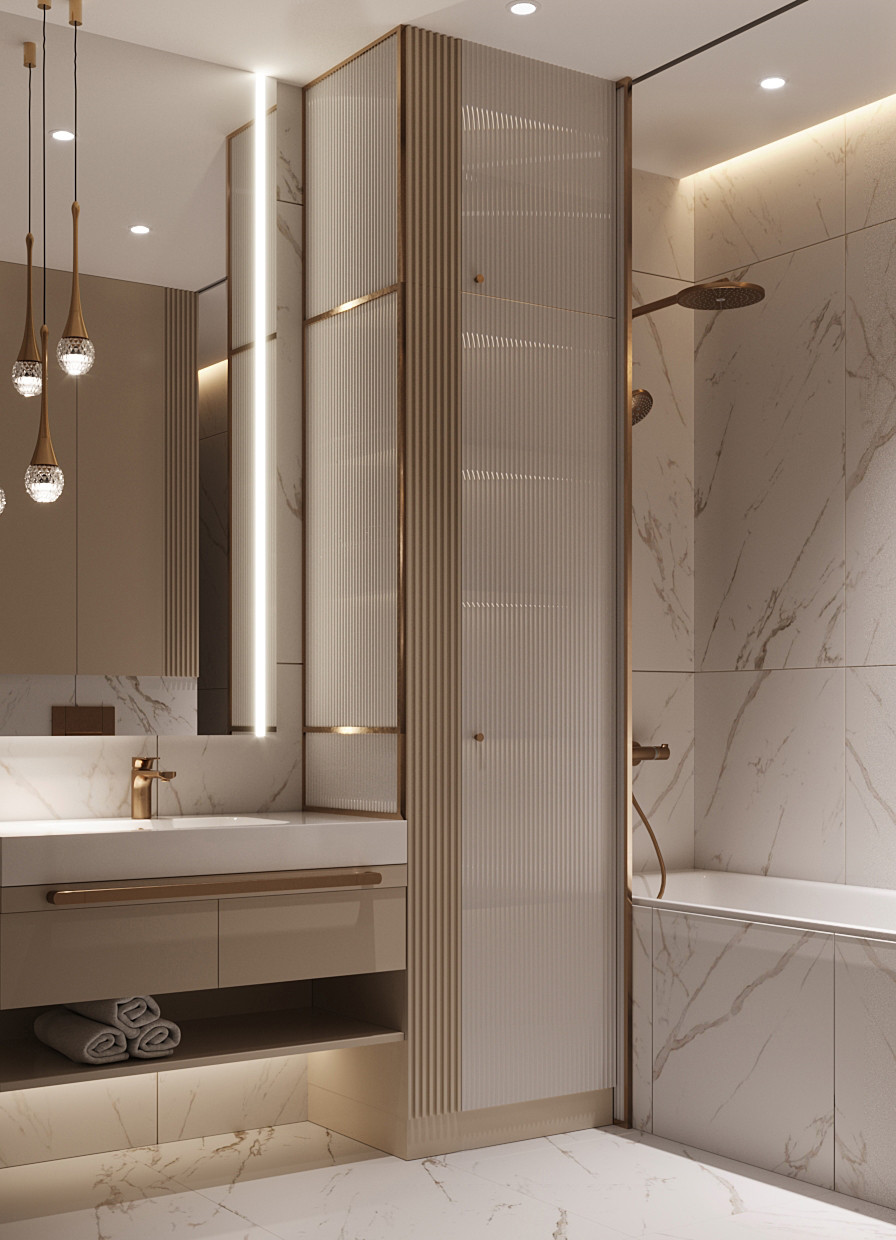 Обложка проекта: Ванная комната. Из дизайн проекта в L-Town