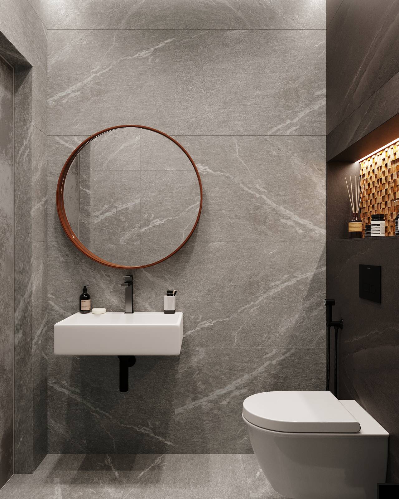 Трехкомнатная квартира для семьи из 4 человек с монохромным интерьером