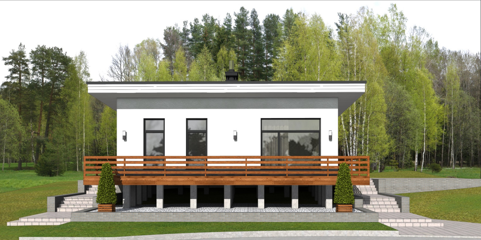 Дом на берегу озера.