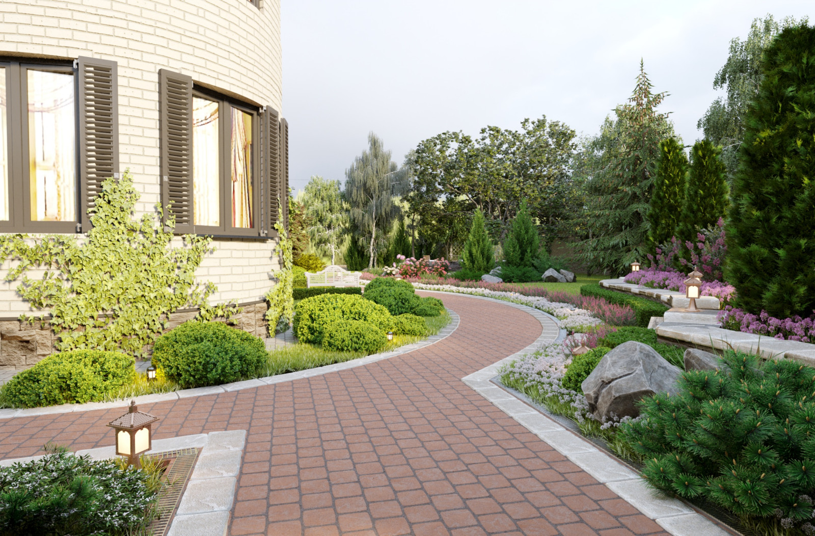 Ландшафт частного дома в Краснодаре