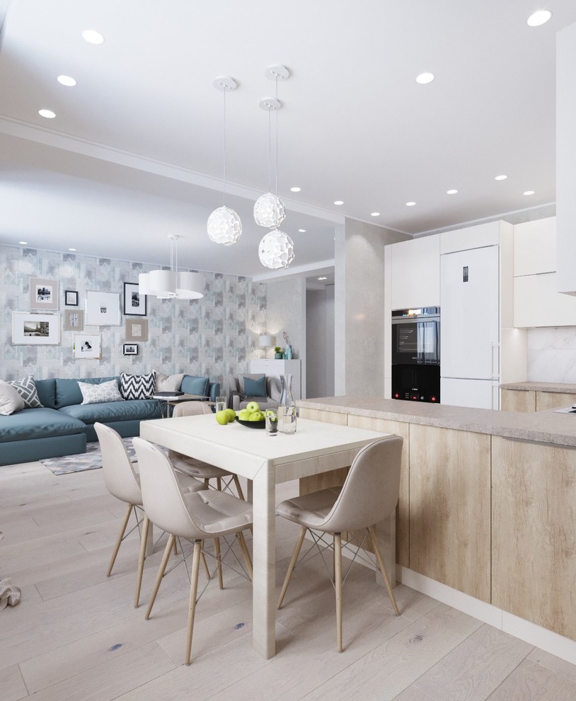 Интерьер кухни-гостиной в современном стиле