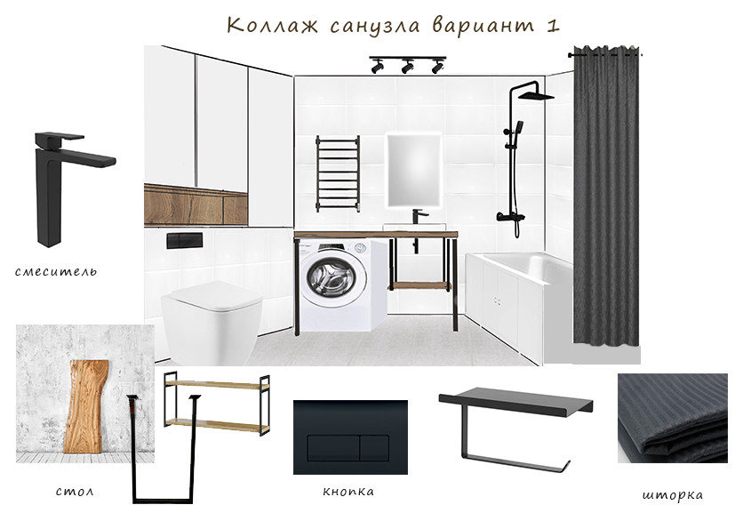 Коллаж ванной #ПроектСложныйХарактер