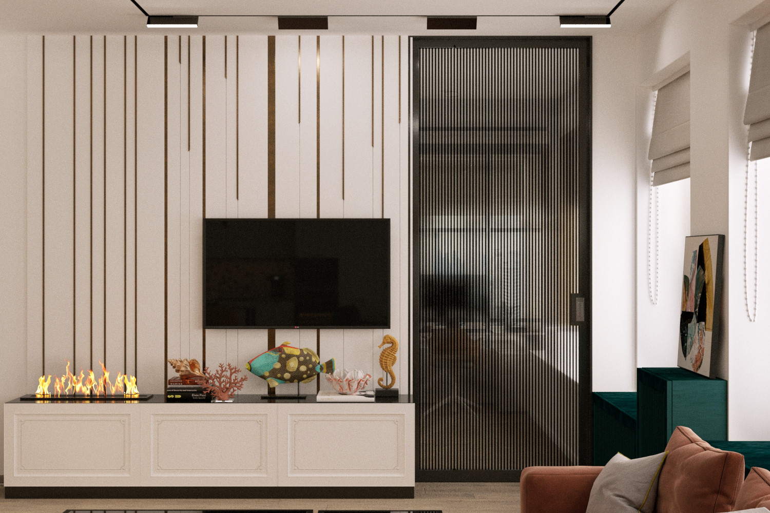 Кухня-гостиная ЖК Родной город проект "Солнечное конфетти"