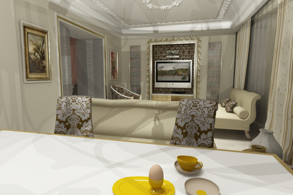 гостиная в стиле Фьюжн