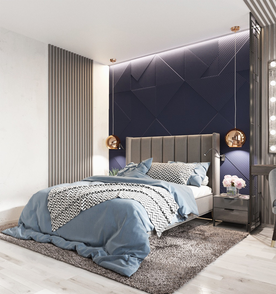 Спальня в синих оттенках