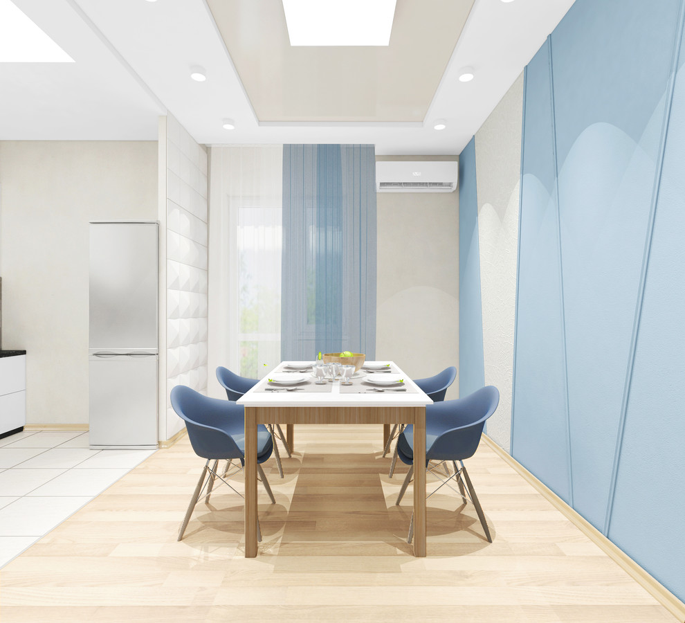 Обложка проекта: Светлый интерьер квартиры в голубых тонах