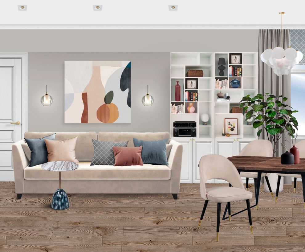 Визуализации - коллажи для проекта квартиры 62кв.м в сталинском доме г. Москва