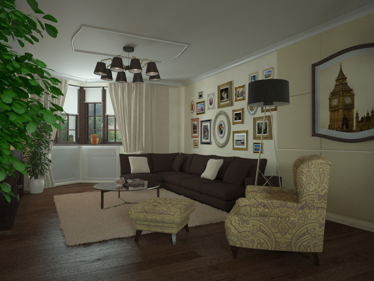 Обложка проекта: Гостиная-столовая.Оренбург.Частный дом.первый этаж.