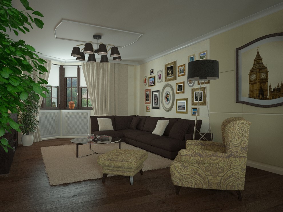 Обложка проекта: Гостиная-столовая.Оренбург.Частный дом.первый этаж.