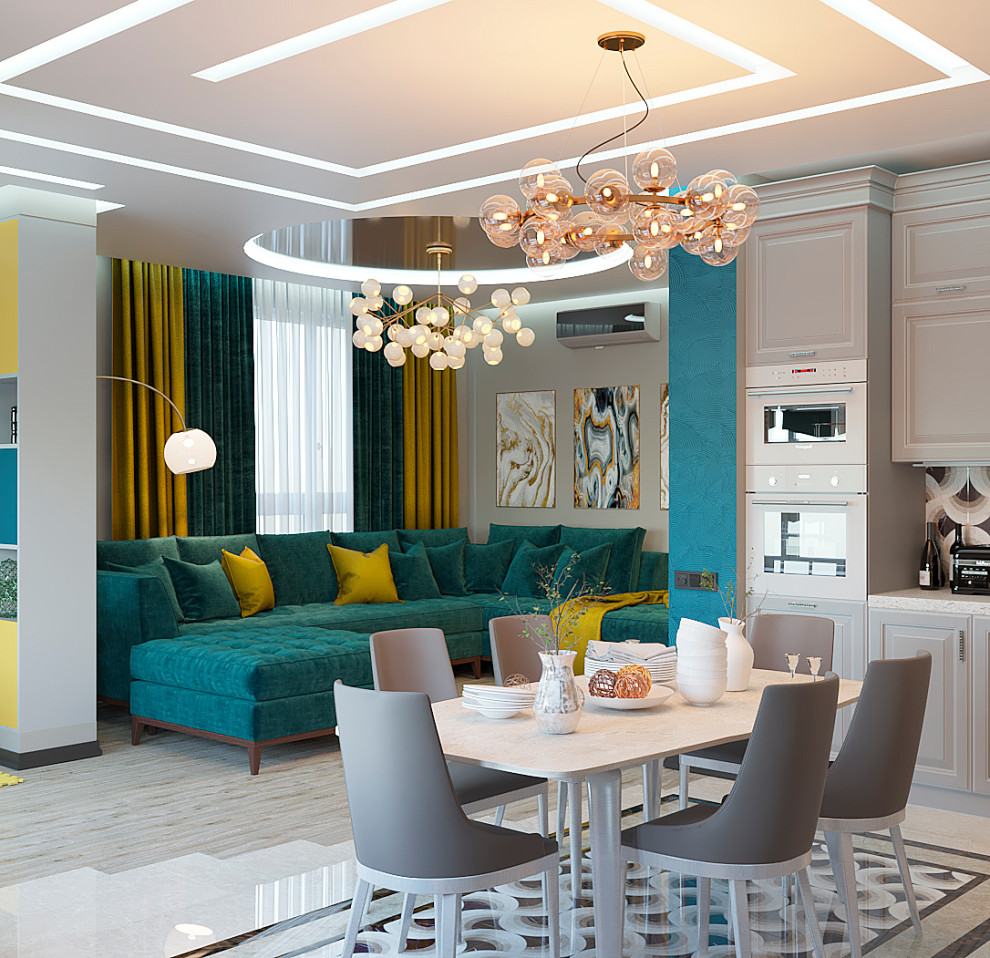 Яркая сочность. Трехкомнатная квартира на Озерной