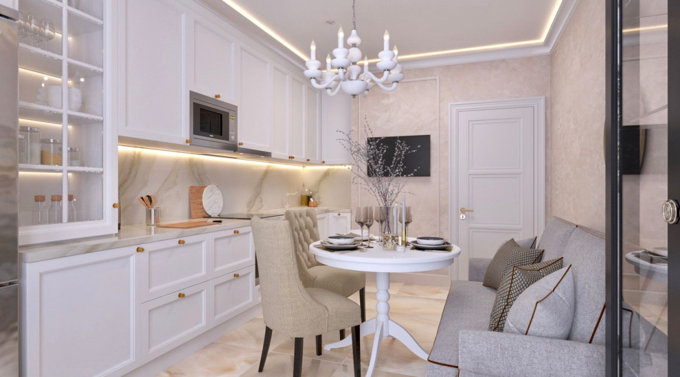 Квартира в Петербурге, на проспекте Ветеранов. Стиль неоклассика.