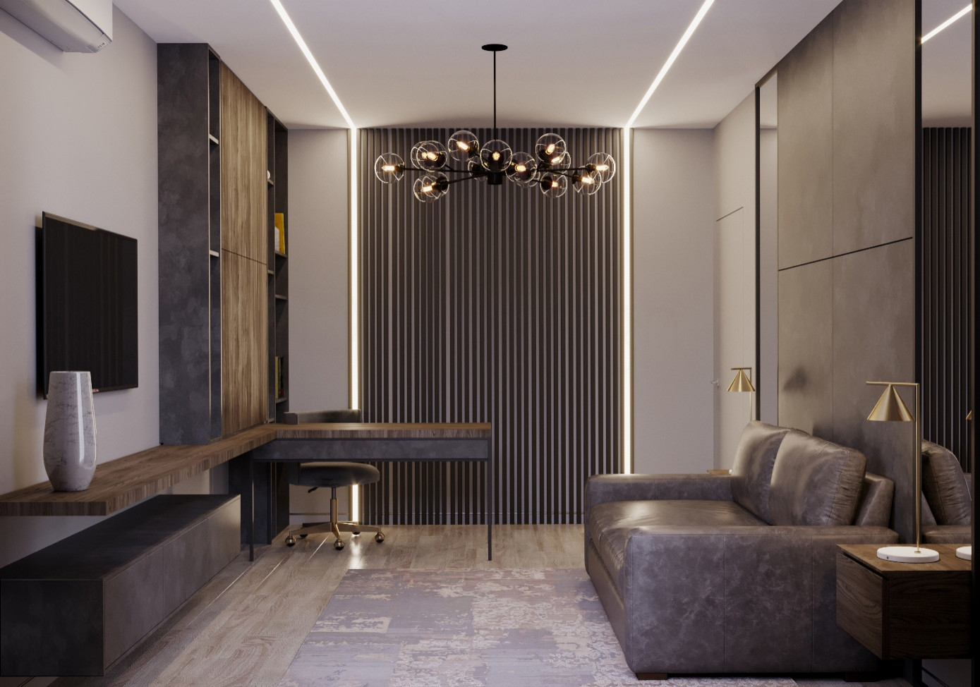 Кабинет. Дизайн проект квартиры на Петровском острове