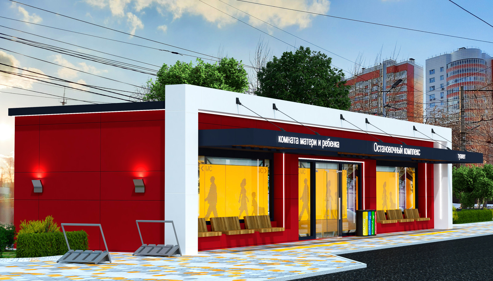 Концепция павильона для остановки общественного транспорта