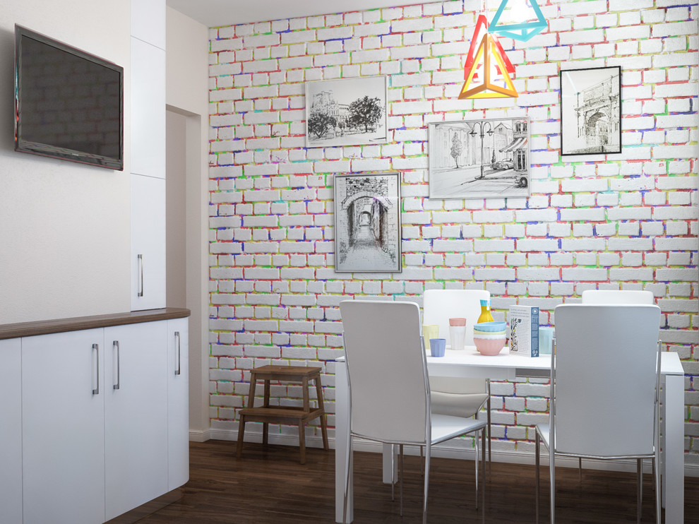 Современная кухня в стиле фьюжн, поп-арт