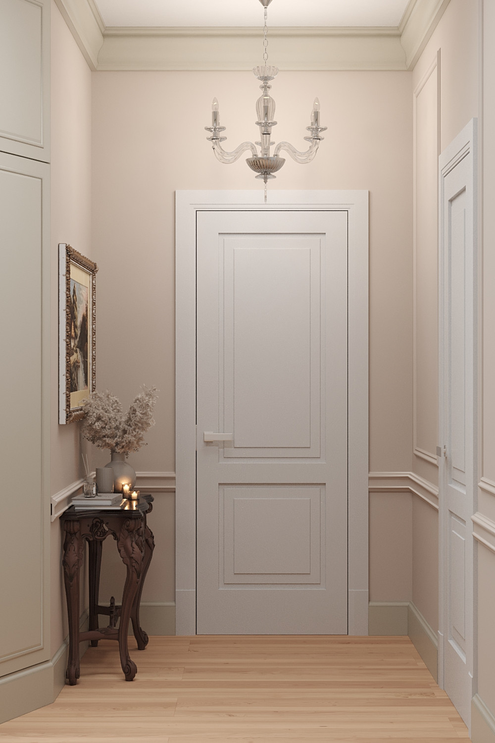 Классический интерьер однокомнатной квартиры в ЖК "Татьянин парк"