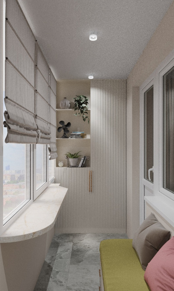 Лоджия стиле неоклассика для молодой семьи