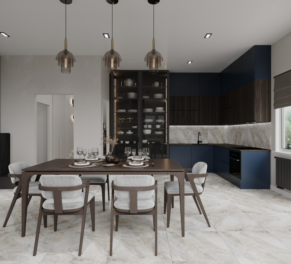 Обложка проекта: Кухня-гостиная частный дом Москва