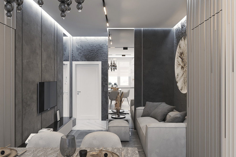 Обложка проекта: Дизайн интерьера "Гостинная с потайными комнатами в ЖК "Сердце столицы"