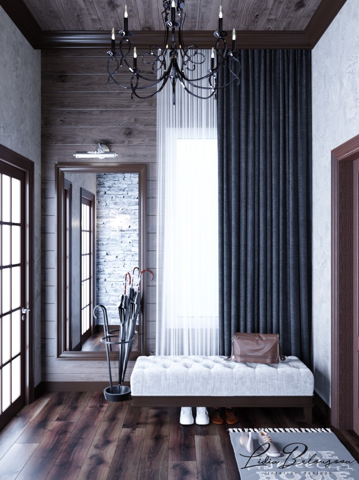 Прихожая в доме в стиле шале