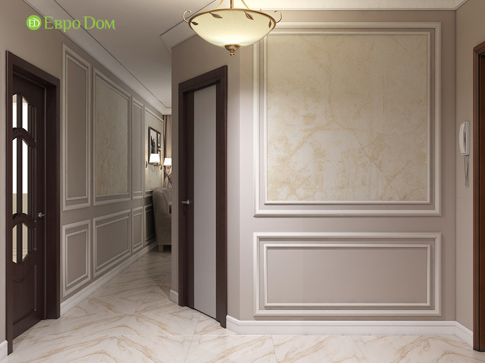 Дизайн двухкомнатной квартиры 52 кв. м в стиле неоклассика