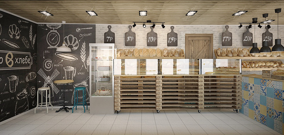 интерьер пекарни "Дело в хлебе"