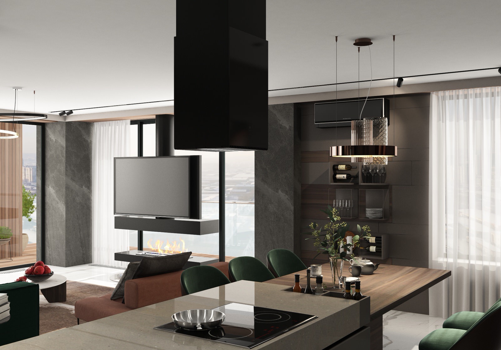 Современный хай тек. Пентхаус в Городе К.