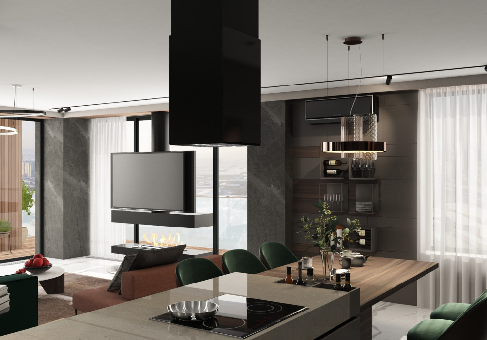 Современный хай тек. Пентхаус в Городе К.