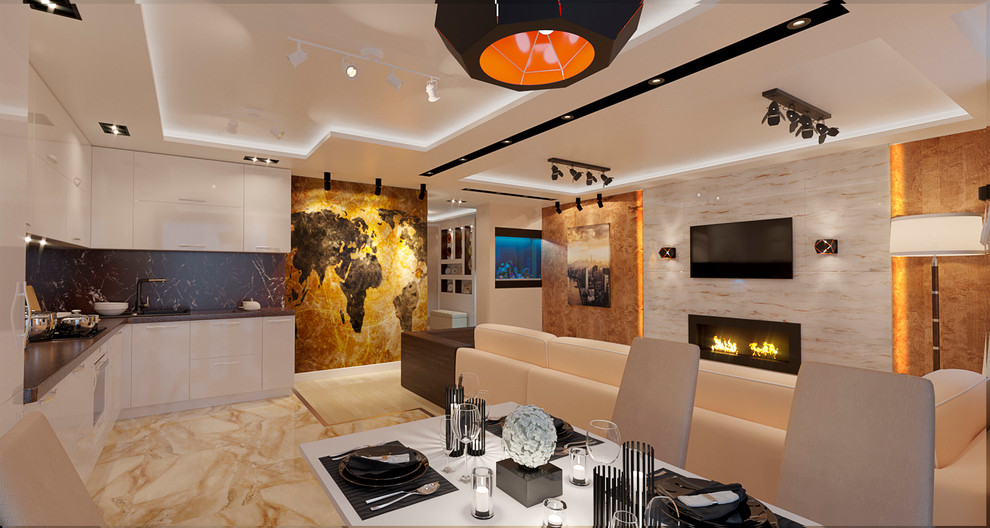 Квартира в современном стиле и теплых тонах